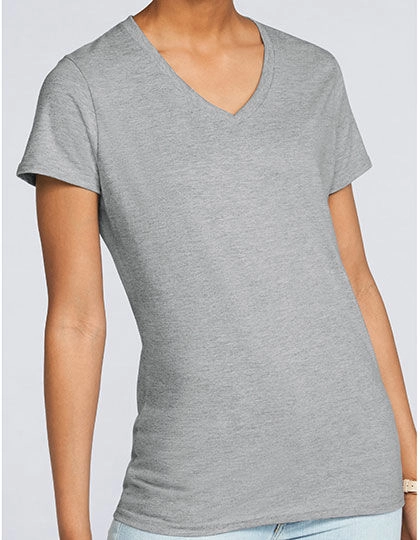 Ladies´ Premium Cotton® V-Neck T-Shirt zum Besticken und Bedrucken mit Ihren Logo, Schriftzug oder Motiv.