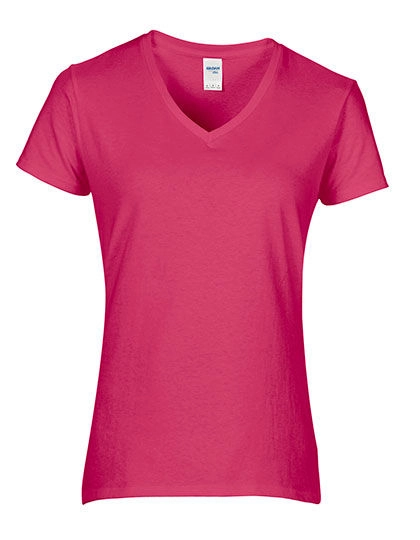 Ladies´ Premium Cotton® V-Neck T-Shirt zum Besticken und Bedrucken in der Farbe Heliconia mit Ihren Logo, Schriftzug oder Motiv.