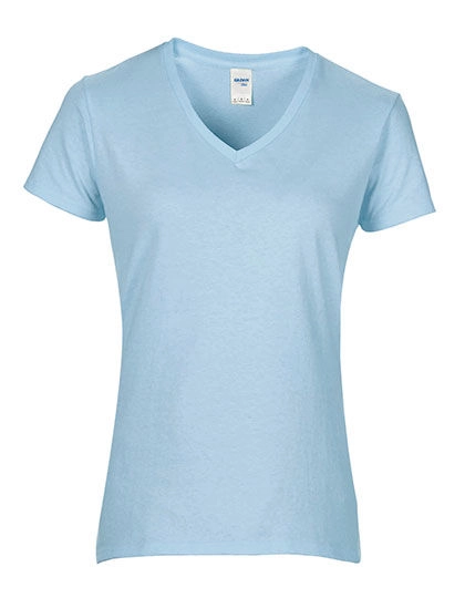Ladies´ Premium Cotton® V-Neck T-Shirt zum Besticken und Bedrucken in der Farbe Light Blue mit Ihren Logo, Schriftzug oder Motiv.