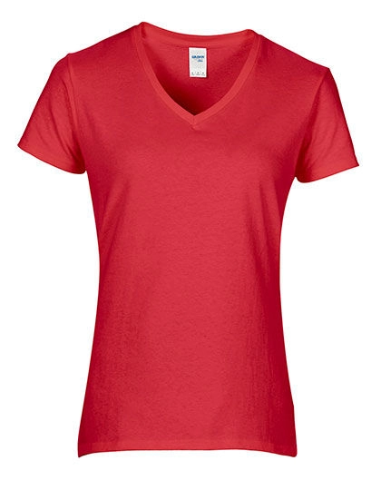 Ladies´ Premium Cotton® V-Neck T-Shirt zum Besticken und Bedrucken in der Farbe Red mit Ihren Logo, Schriftzug oder Motiv.