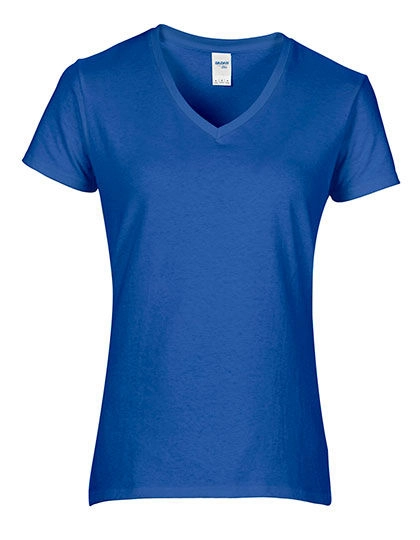 Ladies´ Premium Cotton® V-Neck T-Shirt zum Besticken und Bedrucken in der Farbe Royal mit Ihren Logo, Schriftzug oder Motiv.