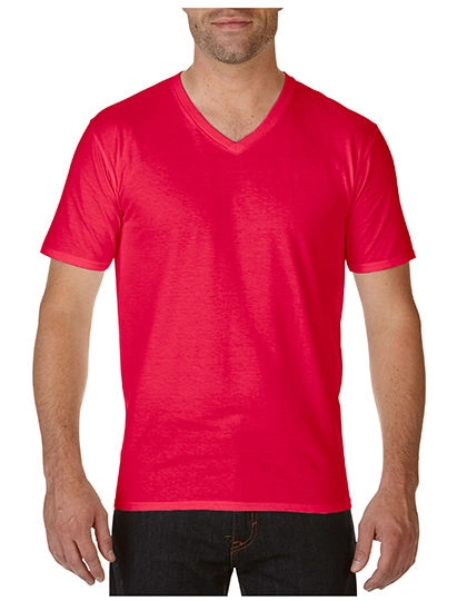 Premium Cotton® V-Neck T-Shirt zum Besticken und Bedrucken in der Farbe Red mit Ihren Logo, Schriftzug oder Motiv.