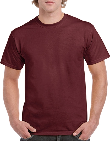 Heavy Cotton™ T-Shirt zum Besticken und Bedrucken in der Farbe Maroon mit Ihren Logo, Schriftzug oder Motiv.