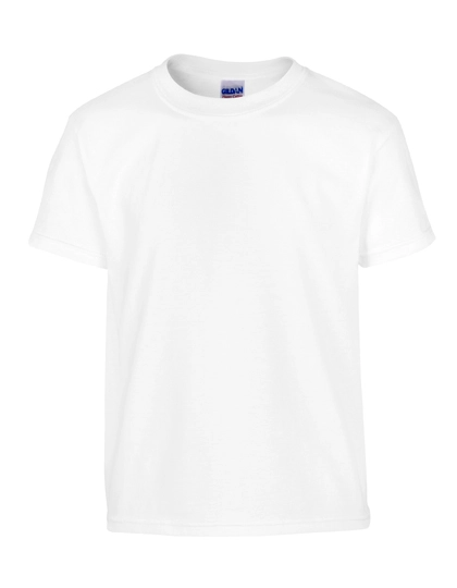 Heavy Cotton™ Youth T-Shirt zum Besticken und Bedrucken in der Farbe White mit Ihren Logo, Schriftzug oder Motiv.