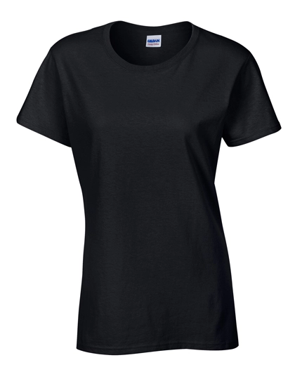 Ladies´ Heavy Cotton™ T-Shirt zum Besticken und Bedrucken in der Farbe Black mit Ihren Logo, Schriftzug oder Motiv.