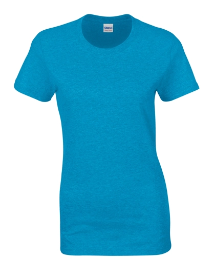 Ladies´ Heavy Cotton™ T-Shirt zum Besticken und Bedrucken in der Farbe Heather Sapphire mit Ihren Logo, Schriftzug oder Motiv.