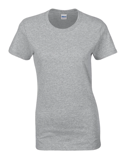 Ladies´ Heavy Cotton™ T-Shirt zum Besticken und Bedrucken in der Farbe Sport Grey (Heather) mit Ihren Logo, Schriftzug oder Motiv.