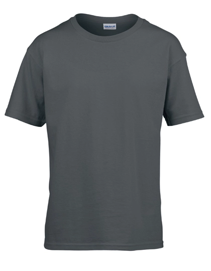 Softstyle® Youth T-Shirt zum Besticken und Bedrucken in der Farbe Charcoal (Solid) mit Ihren Logo, Schriftzug oder Motiv.