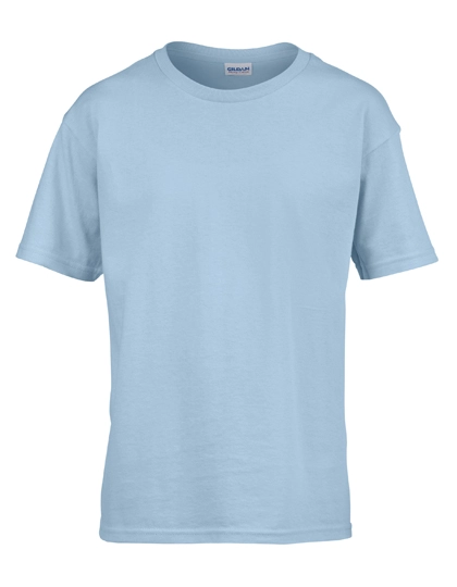 Softstyle® Youth T-Shirt zum Besticken und Bedrucken in der Farbe Light Blue mit Ihren Logo, Schriftzug oder Motiv.