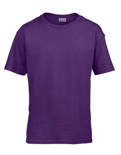 Softstyle® Youth T-Shirt zum Besticken und Bedrucken in der Farbe Purple mit Ihren Logo, Schriftzug oder Motiv.