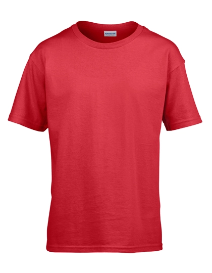 Softstyle® Youth T-Shirt zum Besticken und Bedrucken in der Farbe Red mit Ihren Logo, Schriftzug oder Motiv.
