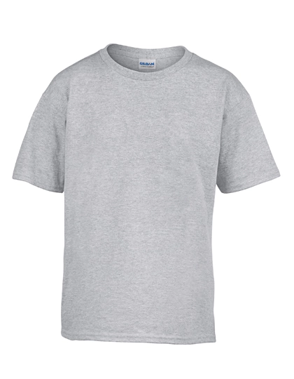 Softstyle® Youth T-Shirt zum Besticken und Bedrucken in der Farbe Sport Grey (Heather) mit Ihren Logo, Schriftzug oder Motiv.