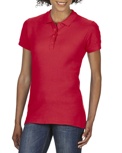 Ladies´ Softstyle® Double Piqué Polo zum Besticken und Bedrucken in der Farbe Red mit Ihren Logo, Schriftzug oder Motiv.