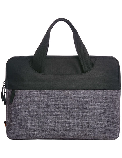 Laptop Bag Elegance zum Besticken und Bedrucken in der Farbe Black-Grey-Sprinkle mit Ihren Logo, Schriftzug oder Motiv.