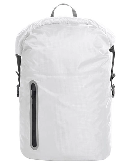 Backpack Breeze zum Besticken und Bedrucken in der Farbe White mit Ihren Logo, Schriftzug oder Motiv.