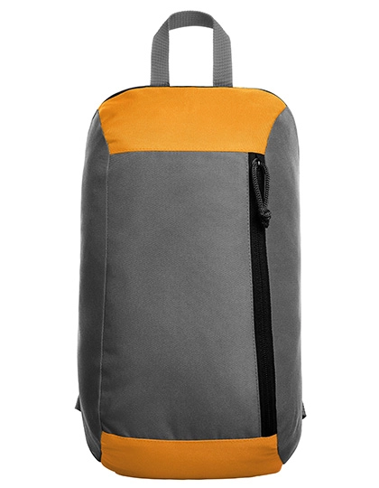 Backpack Fresh zum Besticken und Bedrucken in der Farbe Grey-Orange mit Ihren Logo, Schriftzug oder Motiv.
