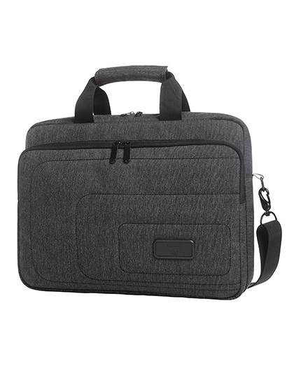 Notebook Bag Frame zum Besticken und Bedrucken in der Farbe Black-Grey-Sprinkle mit Ihren Logo, Schriftzug oder Motiv.