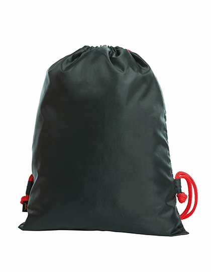 Drawstring Bag Flash zum Besticken und Bedrucken in der Farbe Black-Red mit Ihren Logo, Schriftzug oder Motiv.