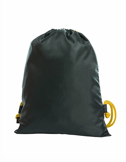 Drawstring Bag Flash zum Besticken und Bedrucken in der Farbe Black-Yellow mit Ihren Logo, Schriftzug oder Motiv.