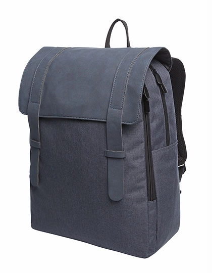 Notebook Backpack Urban zum Besticken und Bedrucken in der Farbe Dark Blue mit Ihren Logo, Schriftzug oder Motiv.
