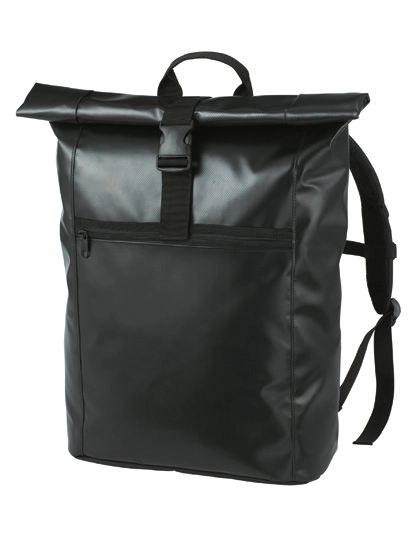 Backpack Kurier Eco zum Besticken und Bedrucken in der Farbe Black mit Ihren Logo, Schriftzug oder Motiv.