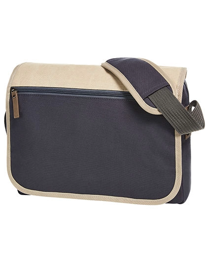Shoulder Bag Journey zum Besticken und Bedrucken in der Farbe Beige-Dark Blue mit Ihren Logo, Schriftzug oder Motiv.