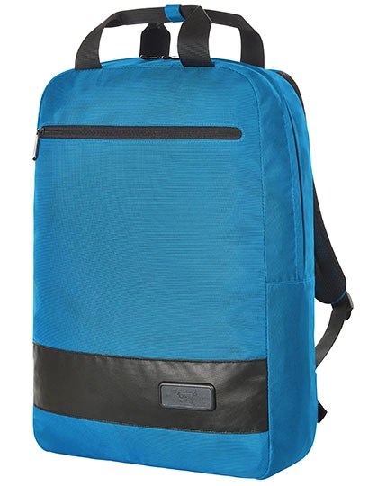 Notebook Backpack Stage zum Besticken und Bedrucken in der Farbe Cyan mit Ihren Logo, Schriftzug oder Motiv.