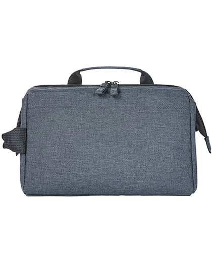 Zip Bag Circle zum Besticken und Bedrucken in der Farbe Blue-Grey Melange mit Ihren Logo, Schriftzug oder Motiv.
