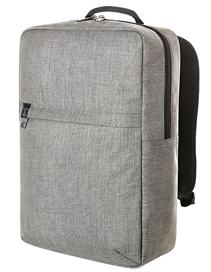 Notebook Backpack Europe zum Besticken und Bedrucken in der Farbe Ash mit Ihren Logo, Schriftzug oder Motiv.