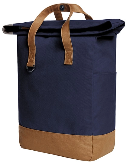 Notebook Backpack Life zum Besticken und Bedrucken in der Farbe Navy-Brown mit Ihren Logo, Schriftzug oder Motiv.