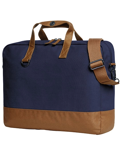 Notebook Bag Life zum Besticken und Bedrucken in der Farbe Navy-Brown mit Ihren Logo, Schriftzug oder Motiv.