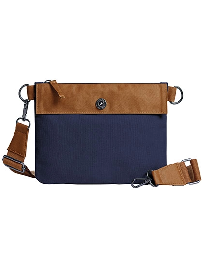 Zipper Bag Life zum Besticken und Bedrucken in der Farbe Navy-Brown mit Ihren Logo, Schriftzug oder Motiv.