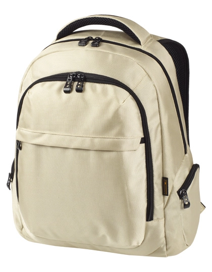 Notebook Backpack Mission zum Besticken und Bedrucken in der Farbe Beige mit Ihren Logo, Schriftzug oder Motiv.