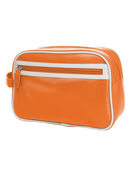 Wash Bag Retro zum Besticken und Bedrucken in der Farbe Orange mit Ihren Logo, Schriftzug oder Motiv.