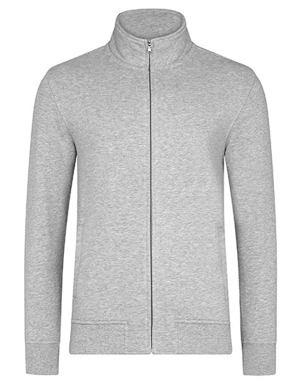 Men´s Premium Full-Zip Sweat Jacket zum Besticken und Bedrucken in der Farbe Grey Melange mit Ihren Logo, Schriftzug oder Motiv.