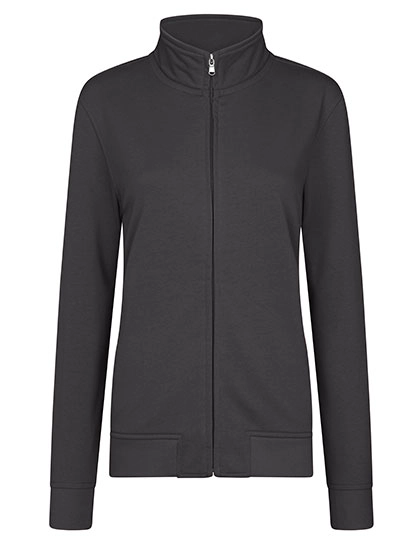 Women´s Premium Full-Zip Sweat Jacket zum Besticken und Bedrucken in der Farbe Dark Grey mit Ihren Logo, Schriftzug oder Motiv.