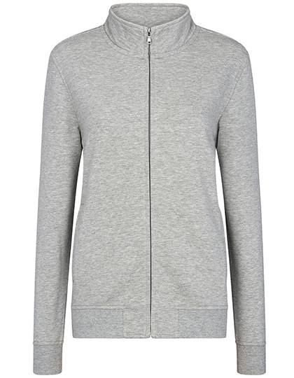 Women´s Premium Full-Zip Sweat Jacket zum Besticken und Bedrucken in der Farbe Grey Melange mit Ihren Logo, Schriftzug oder Motiv.