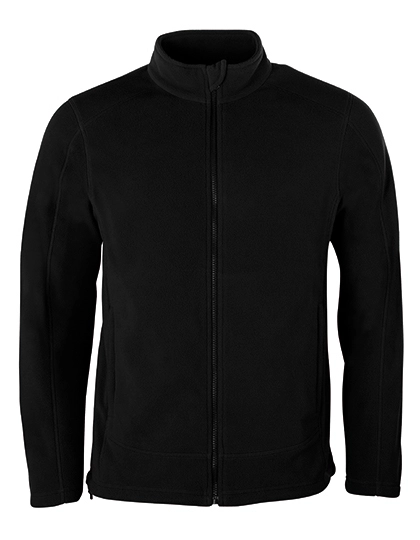 Men´s Full- Zip Fleece Jacket zum Besticken und Bedrucken in der Farbe Black mit Ihren Logo, Schriftzug oder Motiv.