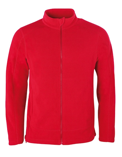 Men´s Full- Zip Fleece Jacket zum Besticken und Bedrucken in der Farbe Red mit Ihren Logo, Schriftzug oder Motiv.