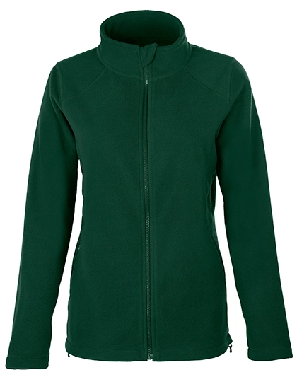 Women´s Full- Zip Fleece Jacket zum Besticken und Bedrucken in der Farbe Bottle Green mit Ihren Logo, Schriftzug oder Motiv.