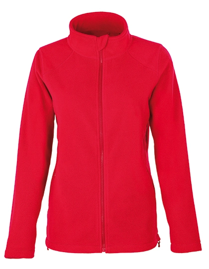 Women´s Full- Zip Fleece Jacket zum Besticken und Bedrucken in der Farbe Red mit Ihren Logo, Schriftzug oder Motiv.