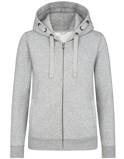Kids´ Premium Hooded Jacket zum Besticken und Bedrucken in der Farbe Grey Melange mit Ihren Logo, Schriftzug oder Motiv.
