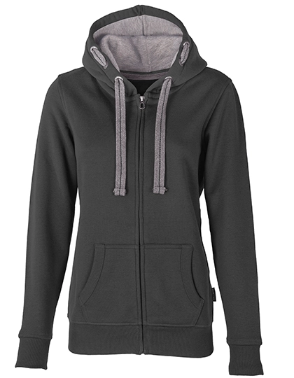 Women´s Hooded Jacket zum Besticken und Bedrucken in der Farbe Dark Grey mit Ihren Logo, Schriftzug oder Motiv.