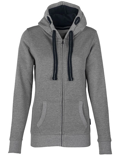 Women´s Hooded Jacket zum Besticken und Bedrucken in der Farbe Grey Melange mit Ihren Logo, Schriftzug oder Motiv.