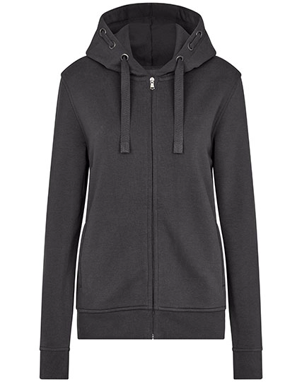 Women´s Premium Hooded Jacket zum Besticken und Bedrucken in der Farbe Dark Grey mit Ihren Logo, Schriftzug oder Motiv.