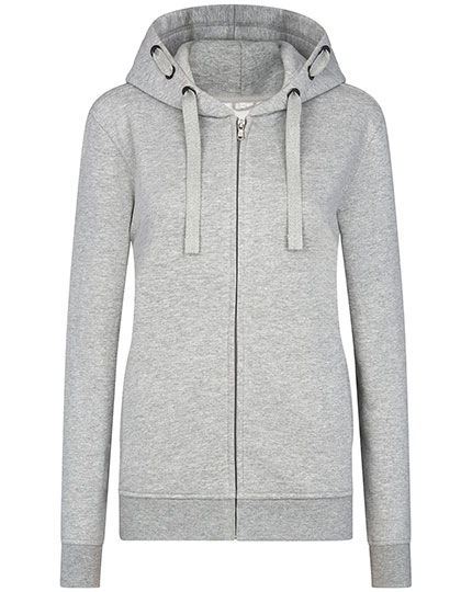 Women´s Premium Hooded Jacket zum Besticken und Bedrucken in der Farbe Grey Melange mit Ihren Logo, Schriftzug oder Motiv.