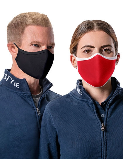 Premium Mund-Nasen-Maske (AFNOR Standard zertifiziert; 3er Set) zum Besticken und Bedrucken mit Ihren Logo, Schriftzug oder Motiv.