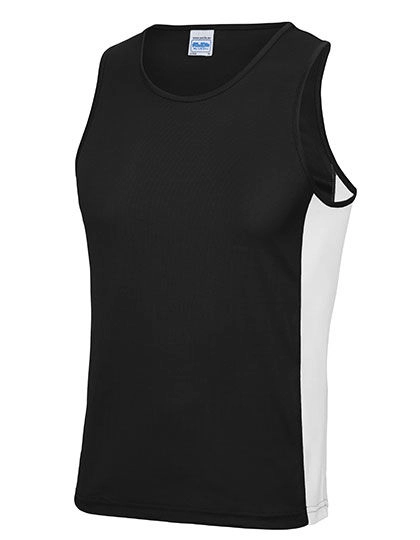 Men´s Cool Contrast Vest zum Besticken und Bedrucken in der Farbe Jet Black-Arctic White mit Ihren Logo, Schriftzug oder Motiv.