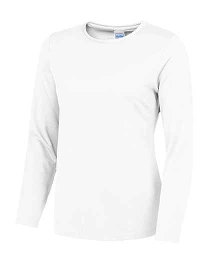 Women´s Long Sleeve Cool T zum Besticken und Bedrucken in der Farbe Arctic White mit Ihren Logo, Schriftzug oder Motiv.