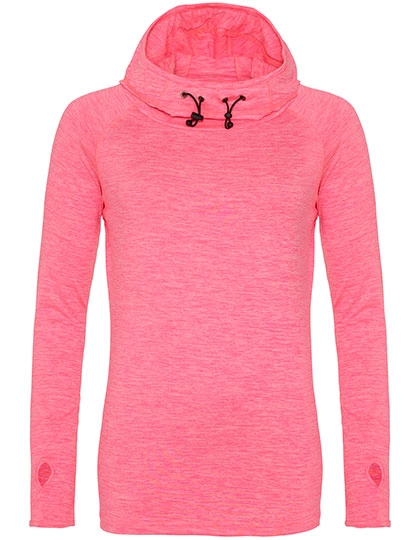 Women´s Cool Cowl Neck Top zum Besticken und Bedrucken in der Farbe Electric Pink Melange mit Ihren Logo, Schriftzug oder Motiv.